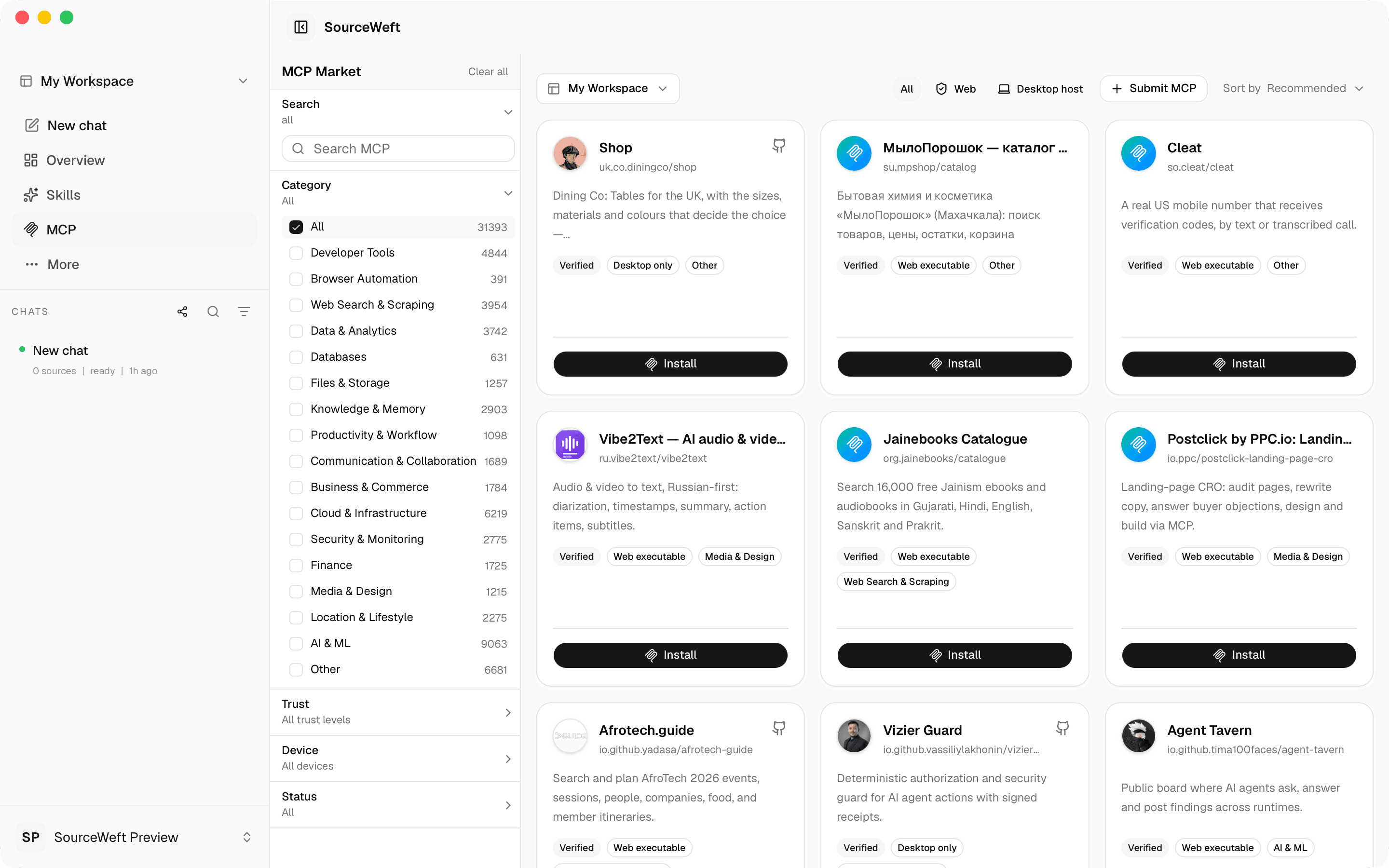 Connect MCP servers, including desktop-only ones