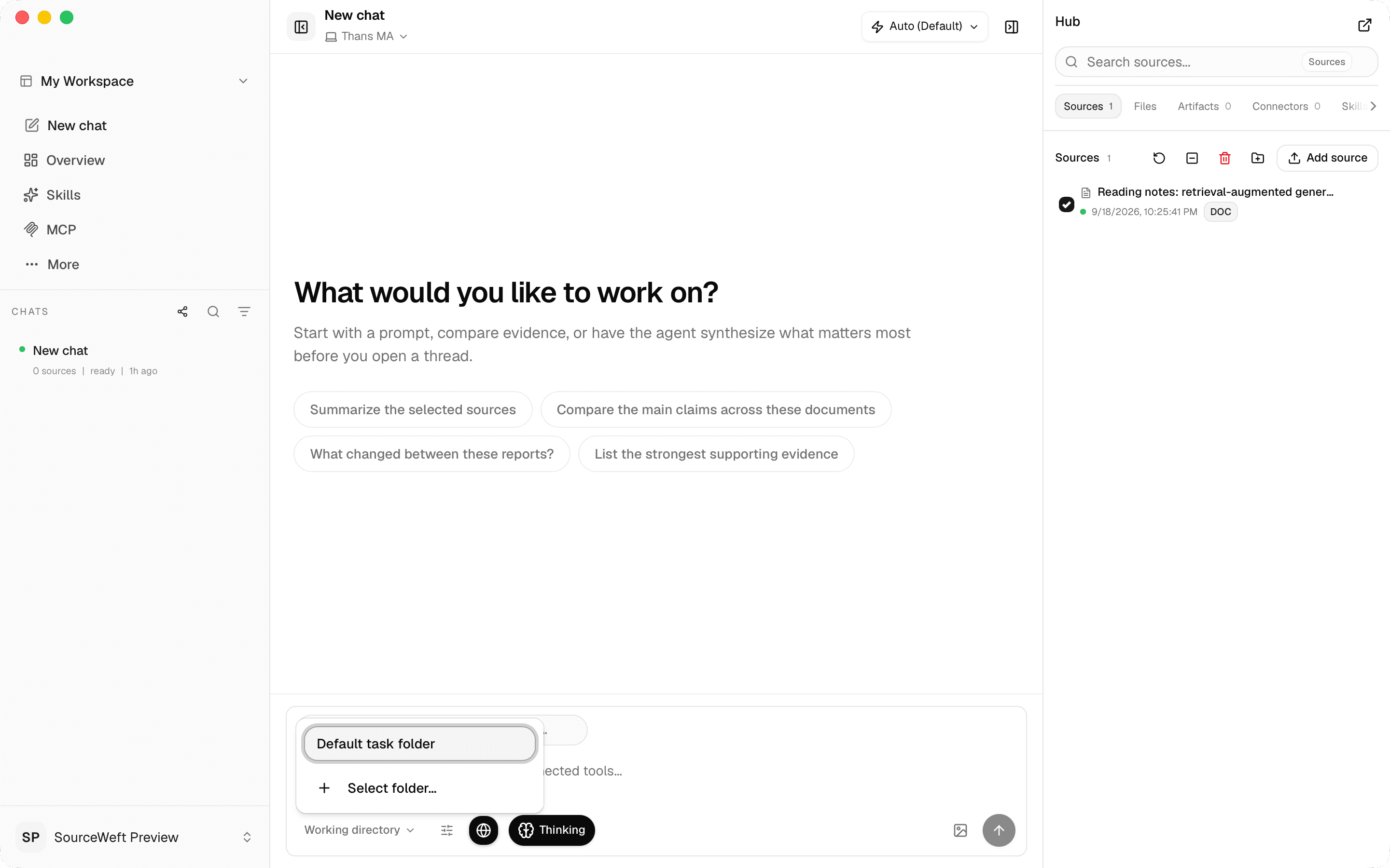 Work inside a local folder